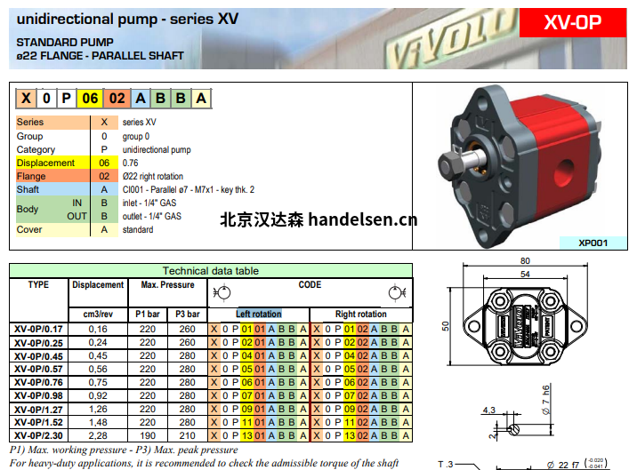 Vivoil ø22單向液壓泵標(biāo)準(zhǔn)法蘭–組0選型